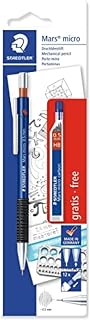STAEDTLER 7755ABK25D Mars Micro Mechanical Pencil, 0.5mm (Blistercard of 1 + 12 HB Lead Refills)