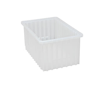 Dividable Grid Storage Container by QUANTUM STORAGE SYSTEMS – 16-1/2" L x 10-7/8" W x 8" H, 1436.0 cubic_inches, Plastic, Clear, Pack of 8