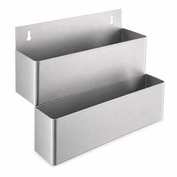Stainless Steel Double Tier Speed Rail by Glownary – 14 Inches X 36 Inches X 74 Inches, Wire, Silver, Model 712b5515d