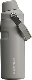 STANLEY IceFlow Fast Flow Bottle, 16 oz, Ash | Angled Spout Lid | Lightweight and Leakproof for Travel and Sports | Easy Carry Handle | Insulated Stainless Steel | BPA-Free