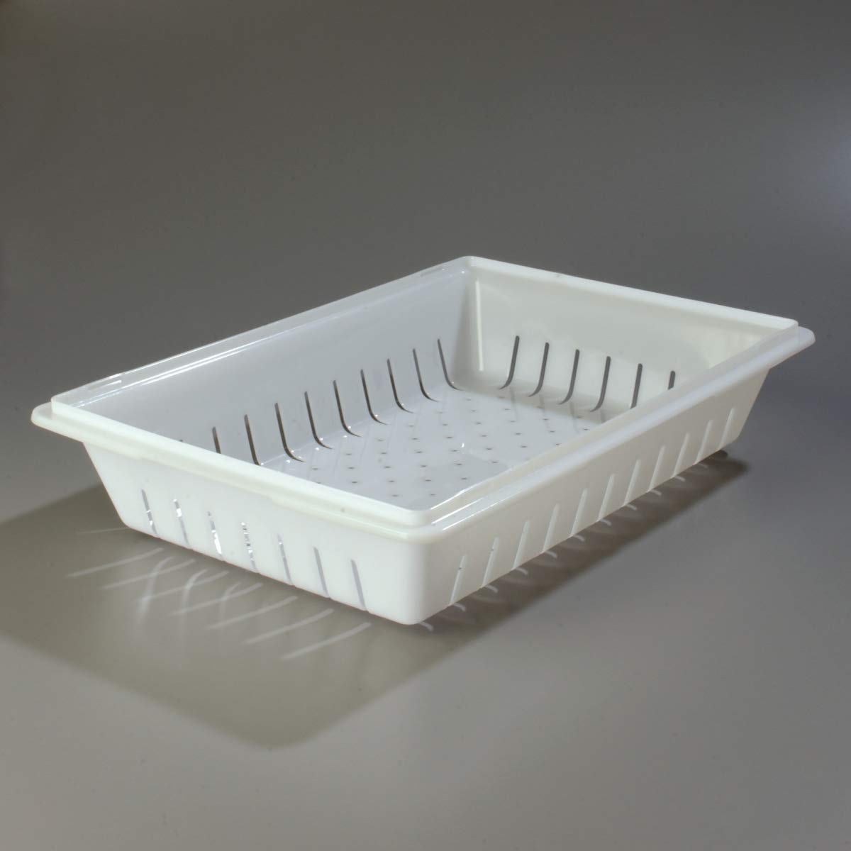 Storplus Food Storage Container Colander with Stackable Design for Catering by Carlisle FoodService Products – 26 x 18 Inches, 0.0 ounces, Plastic, White, Model 10648