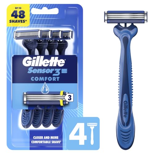Gillette 4 Count (Pack of 1) / Sensor3 Smooth (4ct) / Blue Disposable Razors