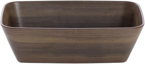 Serving Bowl Dark Brown Wood Bowl Soft Square - 10 1/2"L x 6 1/2"w x 3 1/10"H