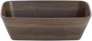 Serving Bowl Dark Brown Wood Bowl Soft Square - 10 1/2"L x 6 1/2"w x 3 1/10"H