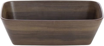 Serving Bowl Dark Brown Wood Bowl Soft Square - 10 1/2"L x 6 1/2"w x 3 1/10"H