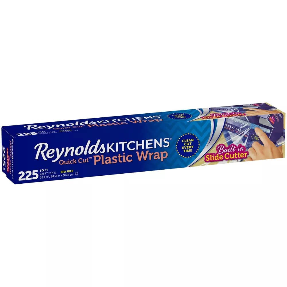 Kitchens Quick Cut Plastic Wrap by Reynolds – 225 Sq Ft (Pack of 4), Plastic, Pack of 4