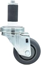 BK Resources 3" Gray Rubber 1-1/4" Expanding Stem Swivel Caster for Work Tables, NSF, 250lb Capacity Per Wheel