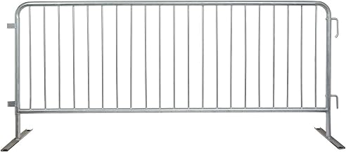 Global Industrial Steel Crowd Control Barrier, Flat Feet, 8-1/2'L x 43" H, Galvanized