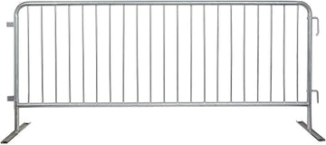 Global Industrial Steel Crowd Control Barrier, Flat Feet, 8-1/2'L x 43" H, Galvanized