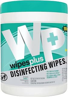 WIPESPLUS Disinfecting Surface Wipes Refill Bag Bleach Free with Lemon Scent for Home and Business, 1440 Count, (6 Pack of 240 Sheets)