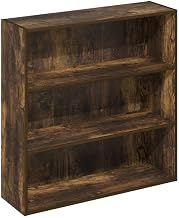 Furnifact Amber Pine 3-Tier Open Shelf Bookcase, Wooden, Sturdy Construction, Smart Storage, Classic Design, Living Room, Office