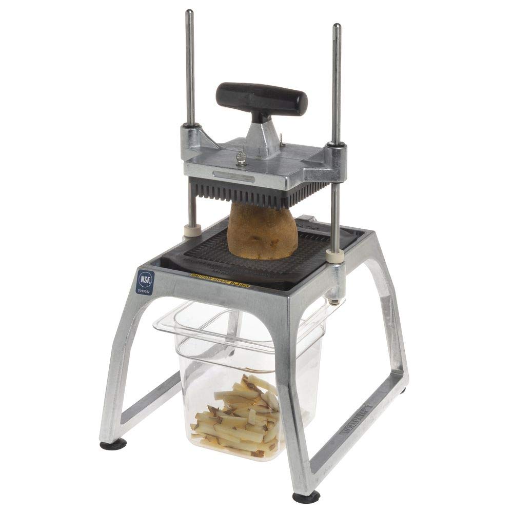 1/4" Dice Cut Fruit and Vegetable Dicer | InstaCut 5.1 Tabletop Manual Food Processor for Cafeteria | 10-1/4"W x 11-1/4"D x 7-1/4"H by Vollrath – Aluminum, Silver, Model 55457