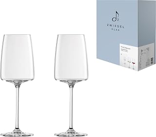 Zwiesel Glas m122426 Wine Glass, Unbreakable, Vivid Sense (Sensor), For Both Red & White Wine, Light & Fresh, 2-Piece Set, Machine Made