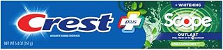 Crest Toothpaste 5.4 Ounce Plus Scope Outlast + Whitening (Pack of 6)