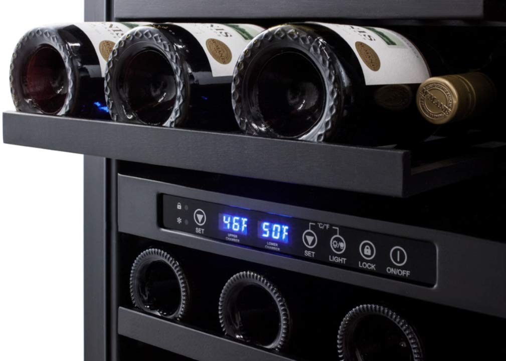 Summit 18” Wine Cellar by Summit Appliance – 18", 3.3 cubic_feet, Glass / Black, Model SWC182Z