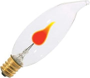 Satco S3656 3 Watt CA8 Incandescent Soft White 2700K Candlabra Base Clear Light Bulb, Flicker