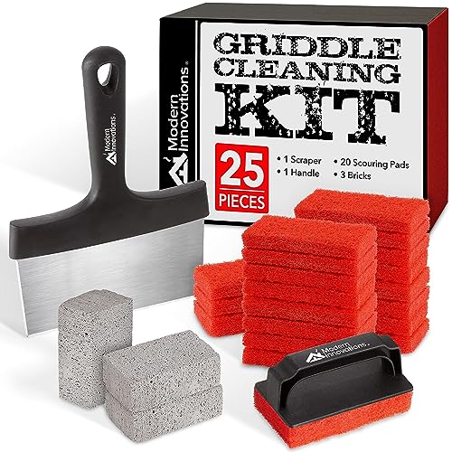 Modern Innovations 25 Piece / Red / Griddle Cleaning Kit Grill Scrapers