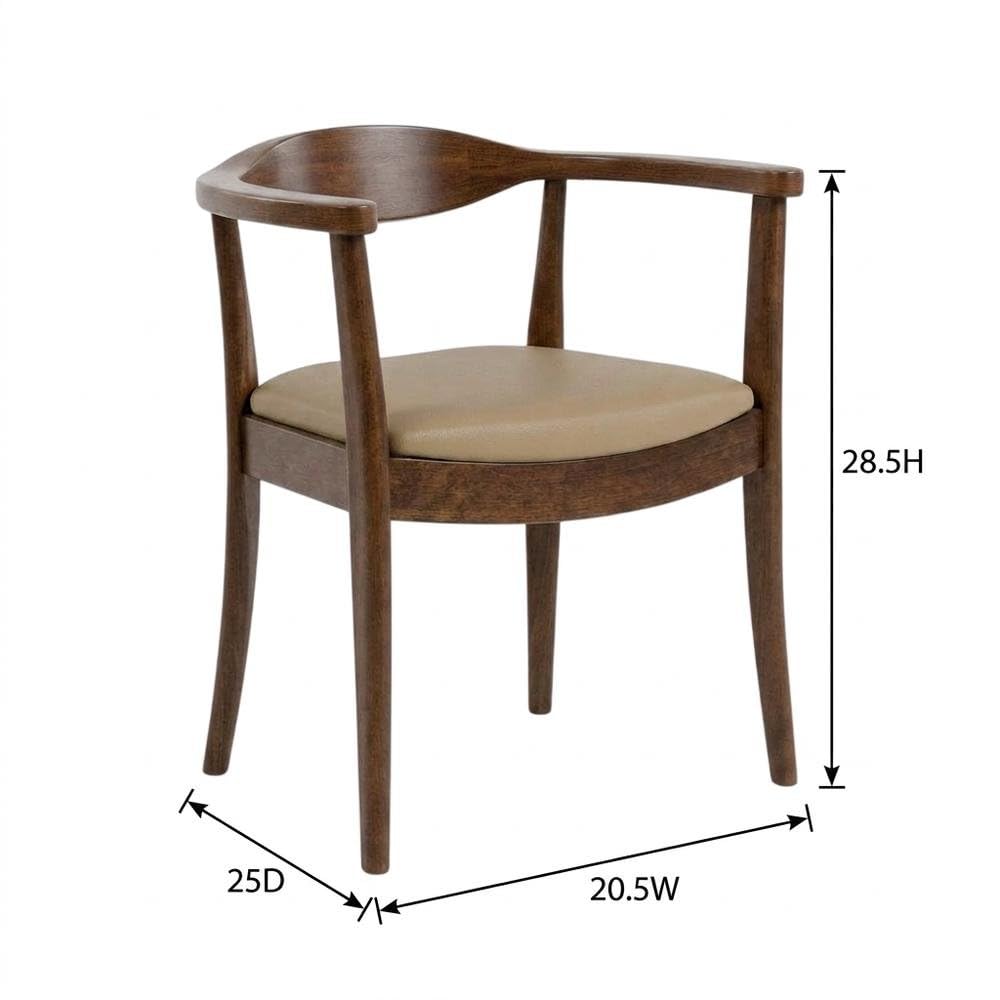 Ralmon Rich Walnut Dining Chairs Set of 2 with Solid Wood Construction by Starlight Canyon Home – Solid Wood, Rubberwood, Metal, Fabric, Brown, Pack of 2