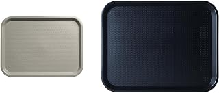 Carlisle 12" x 16" Gray and 14" x 10" Black Cafeteria Trays with Skid-Resistant Surfaces, NSF Certified