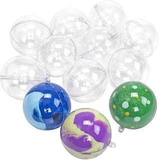 Colorations Clear Fillable Ball Ornaments, Set of 12, Ages 4+, PreK+