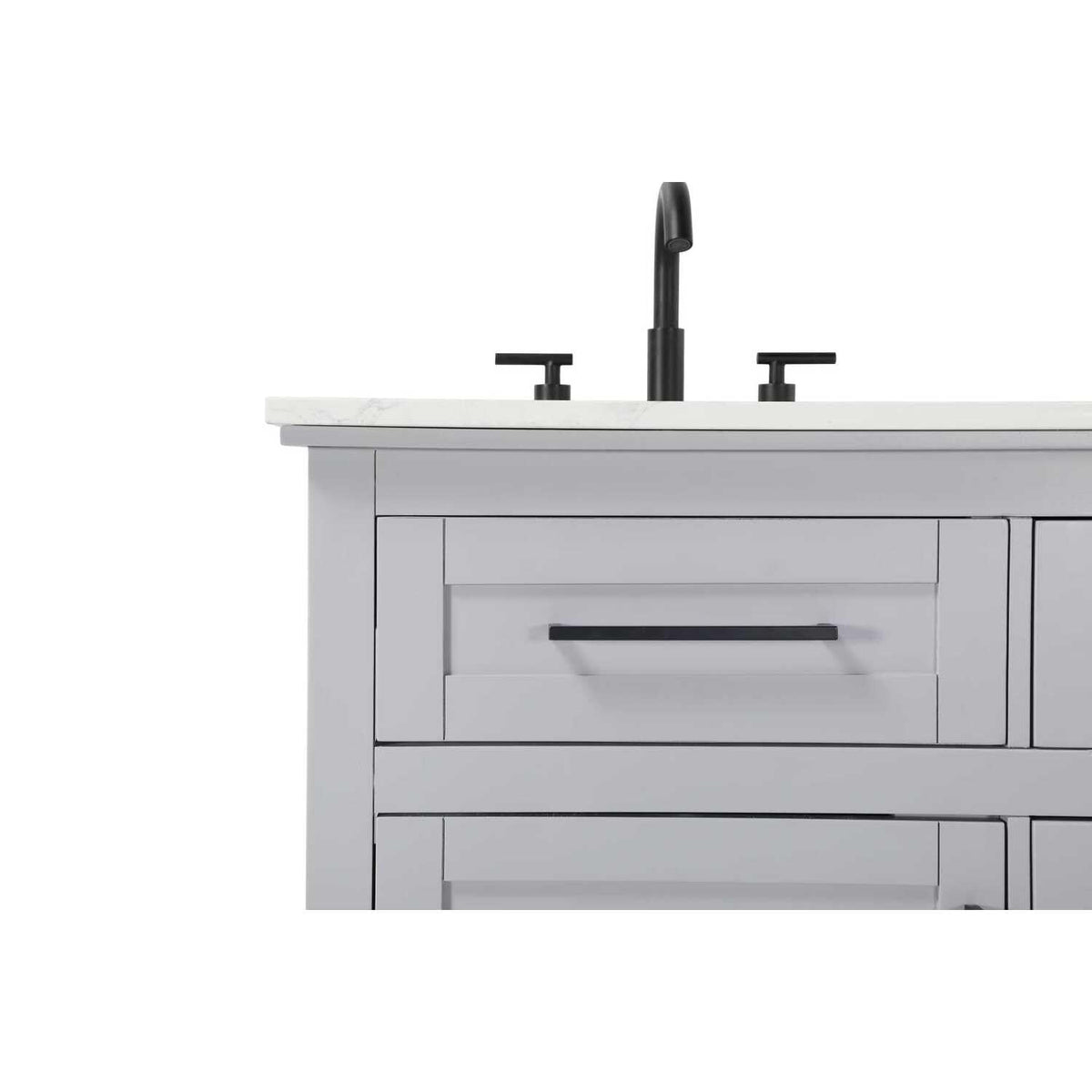 54" Double Bathroom Vanity in Grey by Elegant Kitchen and Bath – unspecified, Aluminum, Grey, Model VF85054DGR