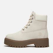 Women's Stone Street 6 Inch Lace Up Waterproof Boot by Timberland – 5.5, Leather, Natural Nubuck