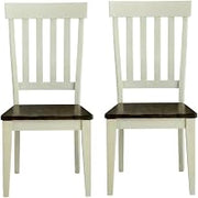 Starlight Canyon Home Brown Toluca Slatback Side Chair 2-Piece Set, Solid Rubberwood, Transitional Style, Distressed Finish, Comfortable Seat Height