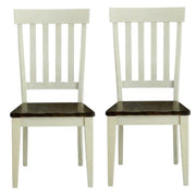 Brown Toluca Slatback Side Chair 2-Piece Set by Starlight Canyon Home – Solid Rubberwood, Brown, Pack of 2