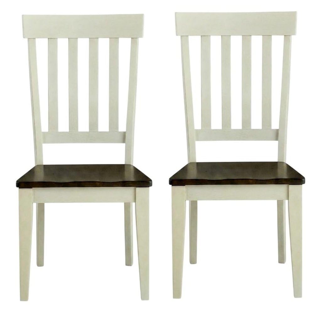 Brown Toluca Slatback Side Chair 2-Piece Set by Starlight Canyon Home – Solid Rubberwood, Brown, Pack of 2