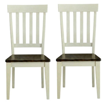 Brown Toluca Slatback Side Chair 2-Piece Set by Starlight Canyon Home – Solid Rubberwood, Brown, Pack of 2