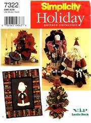 Simplicity Holiday Pattern 7322 V.I.P. Leslie Beck Christmas Decorations