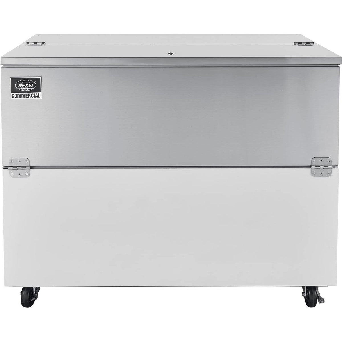 Nexel Mobile Milk Cooler by Global Industrial – 30.6"L x 49"W x 40"H, 18.0 quarts, Stainless Steel, Model MC-49-HC