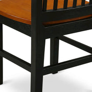 Wooden Dining Chair with Ladder Back by Furnifact – Wood, Black & Cherry, Pack of 2
