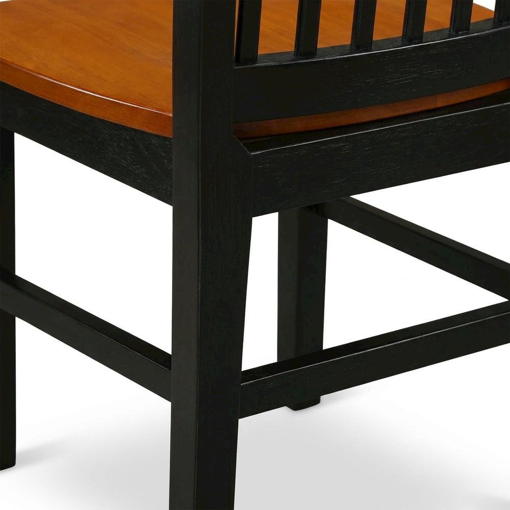 Wooden Dining Chair with Ladder Back by Furnifact – Wood, Black & Cherry, Pack of 2