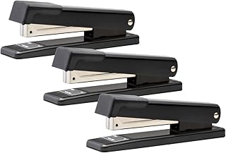 Bostitch Office Classic Metal Desktop Stapler, 20 Sheet Capacity, Dual Clinch, Opens for Tacking, Full-Strip, Black, (Pack of 18)