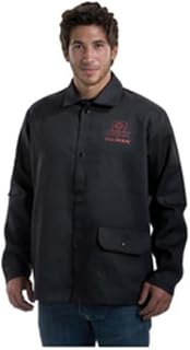 John Tillman 9060M Medium 30" Black 9 oz. Westex Proban FR7A Cotton Flame Retardant Jacket with Snap Front Closure, English, 15.34 fl. oz., Plastic, 1 x 1 x 1