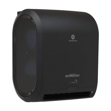 Georgia-Pacific enMotion 10 Inch Automated Touchless Roll Paper Towel Dispenser - Black - Jam Free - Whisper Quiet
