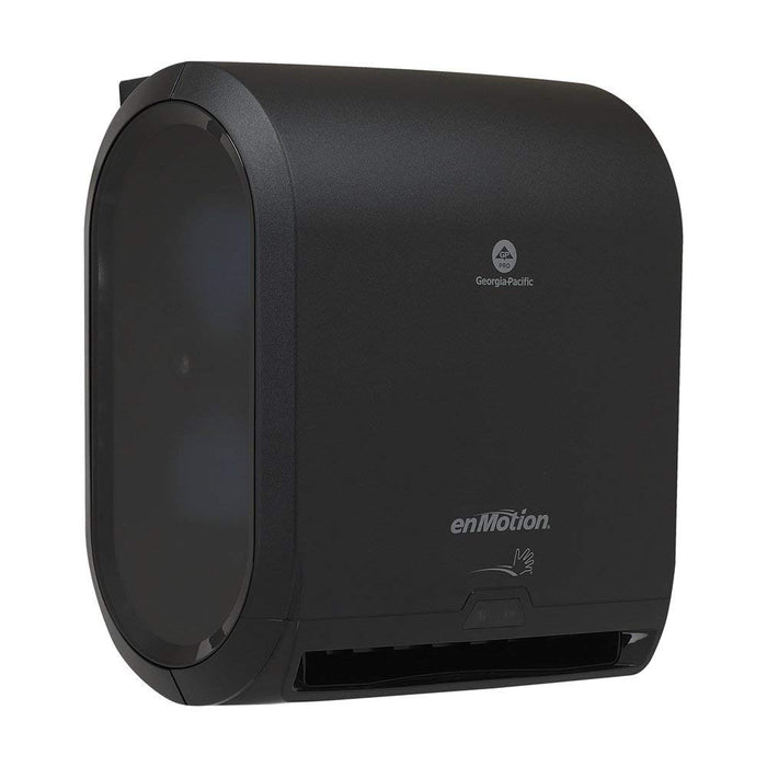 Georgia-Pacific enMotion 10 Inch Automated Touchless Roll Paper Towel Dispenser - Black - Jam Free - Whisper Quiet