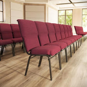 Flash Furniture Burgundy Pattern Fabric/Gold Vein Frame / Set of 1 / Classic Stacking Chairs
