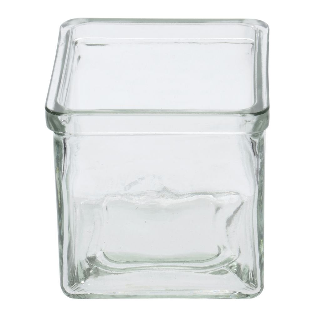 Cal-Mil Small Glass Jars 4" Square x 4"H Clear by ALC – 18.5 Ounces, Glass, Clear, Model 688640149343