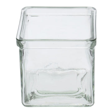 Cal-Mil Small Glass Jars 4" Square x 4"H Clear by ALC – 18.5 Ounces, Glass, Clear, Model 688640149343