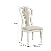 Chenille-Upholstered Side Chair Set of by Starlight Canyon Home – Solid + Manufactured Wood, White