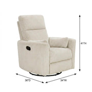 Corduroy Swivel Glider Recliner with 360-Degree Swivel by Starlight Canyon Home – Corduroy, Beige