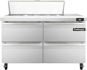 SW48-10C-D Sandwich Unit, 48" W, With 10 Pan Top Openings, 19" Cutting Board & Four Drawers