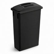 Glownary Slim Trash Can with Lid – 23 Gallon, Black, Heavy Duty Plastic, 20W x 11D x 33H inches