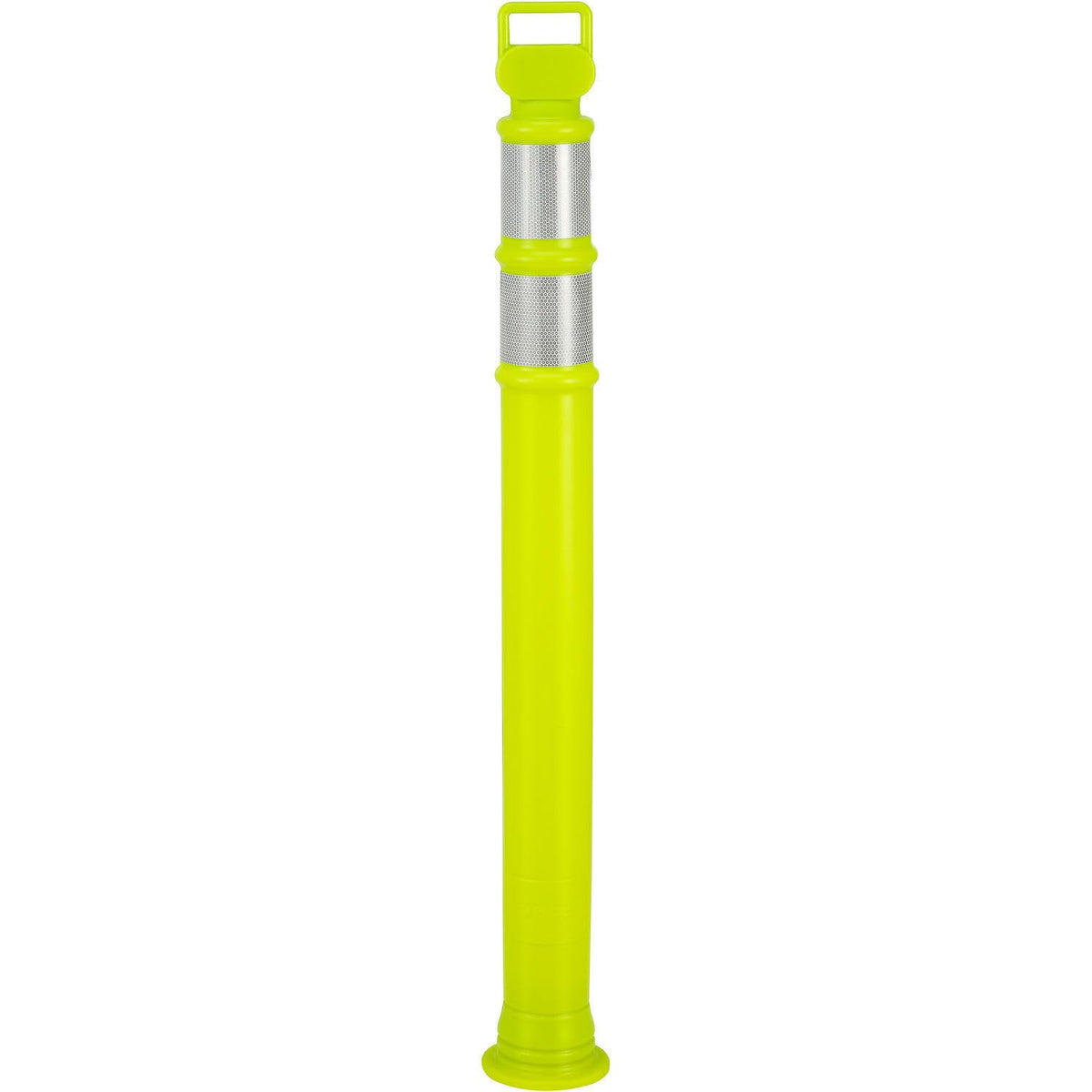 Portable Delineator Post w/ 3" Reflective Bands by Global Industrial – Polyethylene, Lime Green, Model 670796