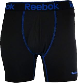 Reebok Men's Performance Boxer Brief Brief (Black/RoyalBlue Stitching, Medium)