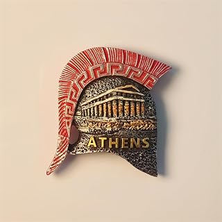 Athens Spartan Helmet 3D Resin Fridge Magnet Parthenon Decor