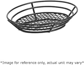 G.E.T. 4-38804 Basket with Raised Grid Base, Iron Polyethylene Coated, 11" x 8" x 2-1/4", Oval, Case of 24