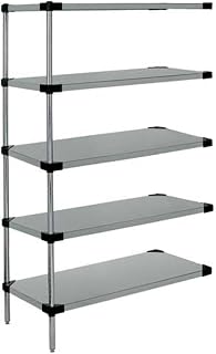 QUANTUM STORAGE SYSTEMS WRSAD5-86-2448SS Solid Shelves Add-On Kit for WRS5-86-2448SS Stainless Steel 5 Shelves 86" H x 48" W x 24" D